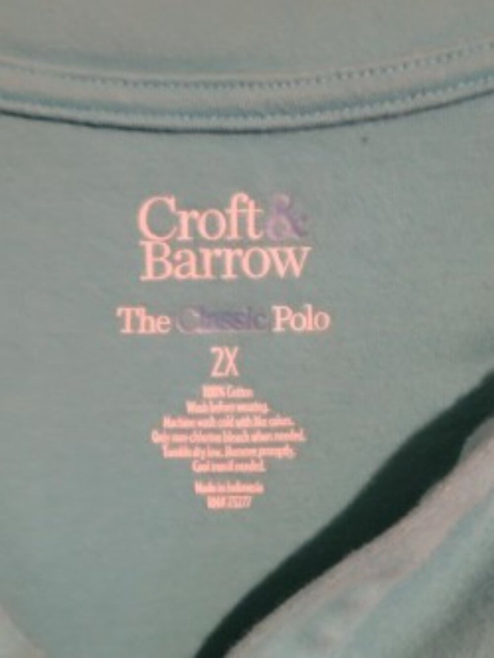Croft & Barrow Polo Women’s 2XL Light Blue Short Sleeve Classic Top - Picture 2 of 2